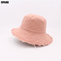 밍크데님버켓 여성 봄여름 얇은 비니 순색 일본 빈티지 구제 와이드 챙 화분 모자