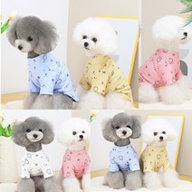 강아지옷 토끼패턴 티셔츠, 화이트
