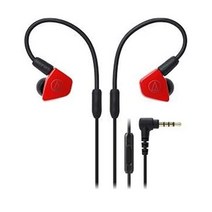 오디오테크니카 ATH-LS50iSRD In-Ear 모니터 이어폰 헤드폰 인라인 마이크 컨트롤 레드, Red