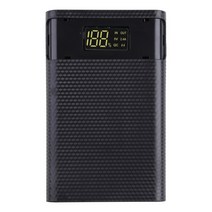 QC3.0 듀얼 USB Type-C PD 4X 18650 배터리 DIY 파워 뱅크 박스 케이스 핸드 라이트 핸드폰 태블릿 5V/3A 9V/2A 12V/1.5A, 검은색