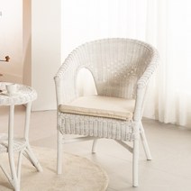 [한정수량 추가할인쿠폰] 에보니아 라탄 벨리아 의자 / 라탄1인체어, 화이트