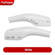 Futhope 스티어링 휠 시프트 보호 커버 테슬라 모델 3 Y ABS 자동차 칼럼 탄소 섬유 노브 장식, Bright White
