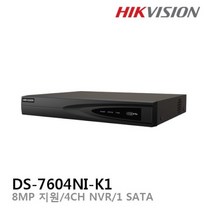 [하이크비젼] 4채널 NVR 녹화기 DS-7604NI-K1 [4K(8MP) 해상도/1SATA]
