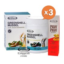마더네스트 초록홍합 with 글루코사민 100정 뉴질랜드 초록입홍합과 글루코사민 복합 관절영양제 +스마트웰빙 추가상품, 3통+증정품