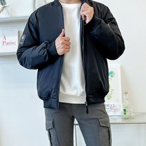 남자 블루종 항공점퍼 남성 패딩 점퍼 간절기 겨울 블랙
