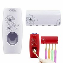 EM_치약짜개 뉴클린 CW-105 (치약짜개+칫솔걸이5구) 치약디스펜서 자동치약짜개, CW-105화이트세트, 현재상품선택