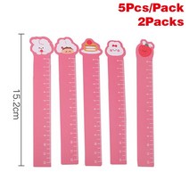 건축 제도 용품 2팩 5 개/갑 만화 애완 동물 눈금자 학생 규모 편지지 Bendable 도면 카와이 용품, [02] StyleB 2Packs