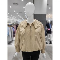 올리브데 올리브 라운드 스트링 카라 볼륨 점퍼 (YW4SM553) (615131 )