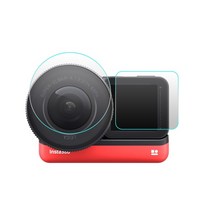 액션캠대여 초미니무선카메라 바디캠 Insta360 ONE RS / R 4k 렌즈 용 강화 유리 필름 Leica 1 인치 와이드 앵글 카메라 Len LCD 화면 보호기 액세서리, [04] 2Packs LCD and Leica, [01] Insta360 One R