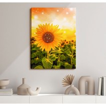 [[인메이블] 프리미엄 보석 해바라기 그림 액자 풍수 거실 현관 인테리어 소품 수공예, 01.풍요보석해바라기, 캔버스액자, 중대형[53x72.7cm]