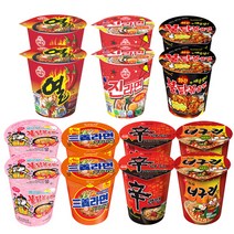 매운맛 컵라면 소컵 7종 14입 (불닭볶음면2+까르보불닭볶음2+신라면2+너구리2+진라면매운2+열라면2+삼양라면2), 1세트