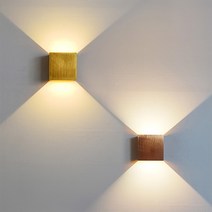 조명프라자 LED 킨스 사각 벽등 8W 거실 외부 벽등 벽부등, 골드