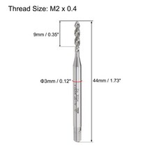 HSS 기계 나선형 포인트 스트레이트 플루트 나사산 메트릭 플러그 핸드 탭 드릴 세트 도구 M2 M3 M4 M5 M6, 01 M2X0.4