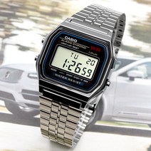 카시오 빈티지 디지털 공용 프리버클 시계 159 실버N