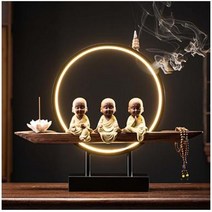 제이엠브로 석가모니 불상 LED 부처님 반가사유상 불교용품 부처상 미륵 천수 관음 미니, 4.동자승, 황색