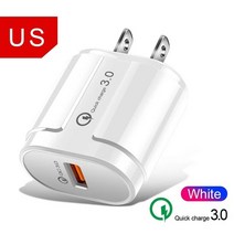 100W 초고속 PD 멀티 충전기 스마트폰 노트북 휴대전화 태블릿 여행 가정 빠른 18W 3A Qc3.0 단일 포트 USB 모바일, [02] US White