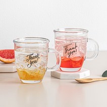 베르겐 땡큐 유리 머그컵 세트 400ml (2종/4종 택1), 2종 세트[400mlx2개]