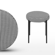 뉴올라 디자인스툴 원형스툴 간이의자 화장대의자 베르판 인테리어 보조스툴, 하운드체크