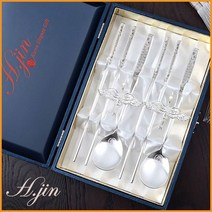 H.jin 뉴 훈민나비 은수저세트 부부숟가락 기업 회사 창립기념일 행사 단체선물 VIP 바이어 외국인 손님답례품 한국 전통기념품 훈민정음 한글, A 스타일
