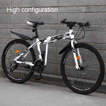 26인치자전거 청소년 중학생 로드 성인용 접이식 자전거 산악 이중 충격 흡수 디스크 브레이크 학생 가변 속도 휴대용 남녀 26 인치, 11.High match white - 26 - 24
