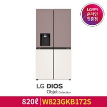 [LG][공식인증점] DIOS 오브제컬렉션 매직스페이스 얼음정수기 냉장고 W823GKB172S (820L), 폐가전수거있음