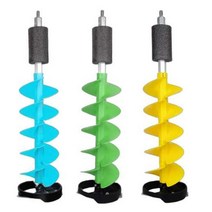 아이스오거 얼음뚫기 낚시 비트 전동 빙어 플로팅 끌, 8인치 50cm(그린 더블리프)