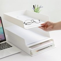 대기실 접수함 서류정리트레이 A4 학생책상 데스크오거나이저 파일꽂이 1인소호사무실, 화이트