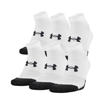 언더아머 성인용 퍼포먼스 테크 로우 컷 양말 (3개 및 6개 팩), Medium, White (6-pairs)