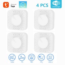 tuya wifi smart air quality monitor co2 sensor 온도 습도 측정기 voc hcho pm2.5 gas detector automatic alarm, 협력사, 4개