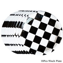 black and white check tableware competition car tablecloth flag banner 레이싱 balloons for boy kids bir