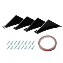 4pcs 범용 탄소 섬유 자동차 수정 리어 범퍼 디퓨저 삼각형 스포일러 bmw e46 e90 e60 e39 e36 f10 f30 x5 e53 e70, 협력사, 밝은 곡선 4pcs