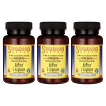 스완슨 울트라 아지퓨어 L-아르기닌 500mg 베지 캡슐, 60개입, 3개, 60정