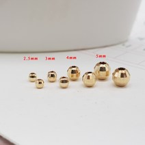 14K 골드 미라볼 4mm 2개 비즈 팔찌 반지 부자재 재료
