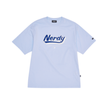 NERDY (22SS) 바시티 반팔 티셔츠 스카이블루