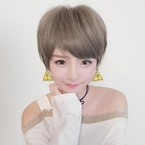 숏커트 숏컷가발 디자인가발, 상품선택, 보노 통 가발-다크브라운(망 없음)