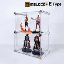 피규어아크릴케이스 프라모델진열장 아크릴케이스 엠블럭스페셜 E타입 2층 X 1칸 2칸형(앞덮개포함), 06.스페셜E타입 2층X1칸 2칸형(흰색+크롬)