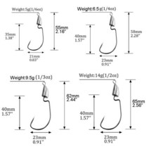 웜기어 감속기 WESTBASS-지그 헤드 후크 1 팩 5g-6.5g-9.5g-14g 불렛 지깅 낚시 오프셋 웜 바늘 미끼용 가시 Pesca, [01] Jighead Hooks, [03] 9.5g-3pcs