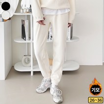 가비진 여성용 전체 융털 기모 골덴 밴드 조거 팬츠