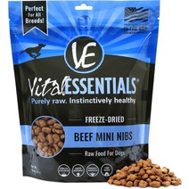 Vital Essentials 비프 미니 펜촉 그레인 프리 동결 건조 강아지 사료 1파운드 가방