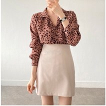 여자 가을 블라우스 오버핏 퍼프소매 호피 데님 청 셔츠 모음