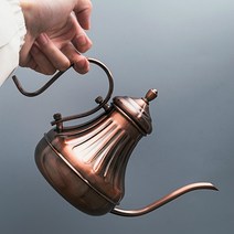 드립 커피 주전자 핸드 원두 용품 추천 내려먹는 royal fine mouth gooseneck coffee pot long spout pour over 청동 304 스테인레스, 420ml 브론즈