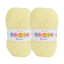 [앵콜스] (10+1) 웰빙 수세미 반짝이(2볼묶음) 80g 원조 수세미실 퐁퐁 아크릴 수세미, 46 연연레몬(2볼묶음)