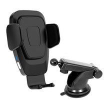 유엠투 차량용 자동 고속 무선충전기 CAR15W, 블랙, 1개