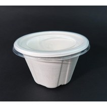 [CLS+] 펄프 원형스프컵 용기 뚜껑 세트 50개 500ml 아이보리, 50개입, 1개