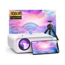 VANKYO 업그레이드 4K 프로젝터 8500 루멘 1080P LED 미니 비디오 홈 시어터 시네마, 하얀 _탐색 2(1080P 5000L 와이파이