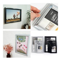 벽고정용 프레임 개폐식 스냅액자 검정-3R 판넬제작 액자제작, 검정-5R