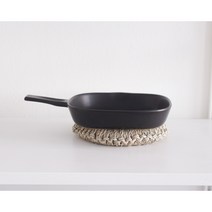 일본 마메종 도기 손잡이 오븐 접시 그릇, 블랙, 1개