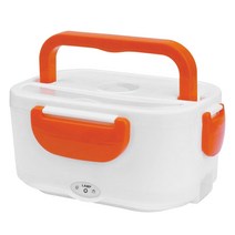2 in 1 Car& Home Electric Heated Lunch Box Portable 12V 110V 220V Bento Boxes Food Heater Rice Conta, Orange_옵션2, 1개