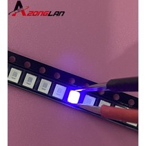 100pc 다이오드 2835 3528 SMD UV LED 보라색 램프 비드 395 - 410nm 자외선 발광 울트라 바이올렛 SMT, 한개옵션0, 한개옵션1