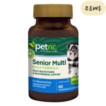 펫 내추럴 케어 반려견 노견 멀티비타민 앤 미네랄 60개입 강아지 영양제 Petnc, 1개